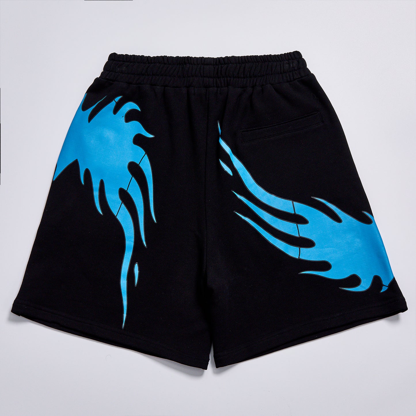Unisex  Flame Star Graphic Sweat Shorts Hip Hop Streetwear Baggy Cotton Casual Shorts Elastic Waist Graffiti Print Knee Length Sport Shorts For Men Women