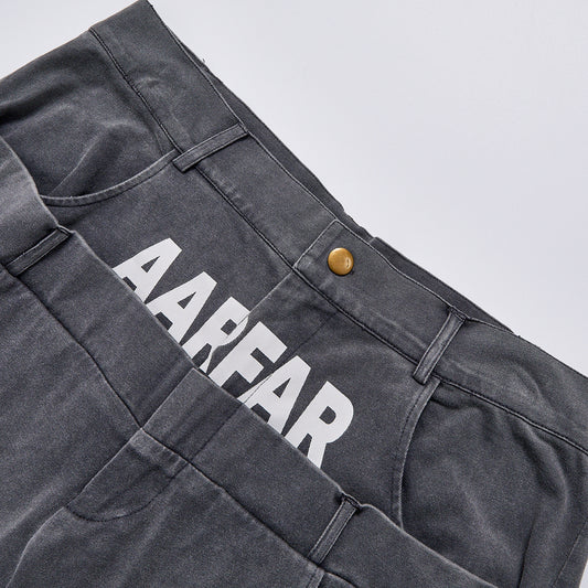 Men Vintage Washed Grey Cargo Shorts Distressed Ripped Multi Pocket Baggy Jorts American Streetwear Bermuda Shorts Custom Logo Streetwear Shorts