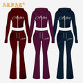 Custom Cheetah Print Yoga Set Raglan Sleeve Fold Waist Flare Pants 3 Piece Set Workout Fitness Clothing Supplier