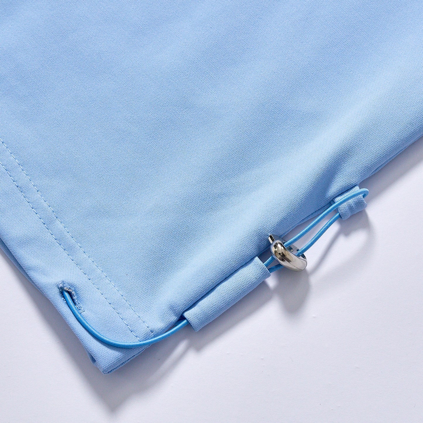 custom light blue men plain cotton t adjustable hem drawstring relaxed casual crew neck t shirt outfits jogging street leisure home