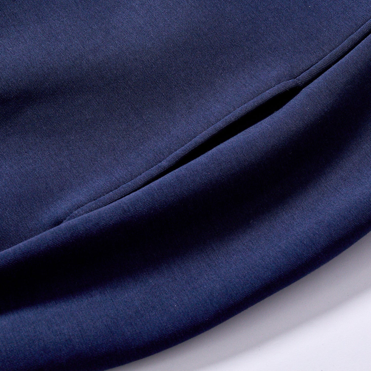 bulk wholesale zip up hooded sweatshirt rib elastic cuffs hem navy color contrast hood lining sweat jacket daily commute