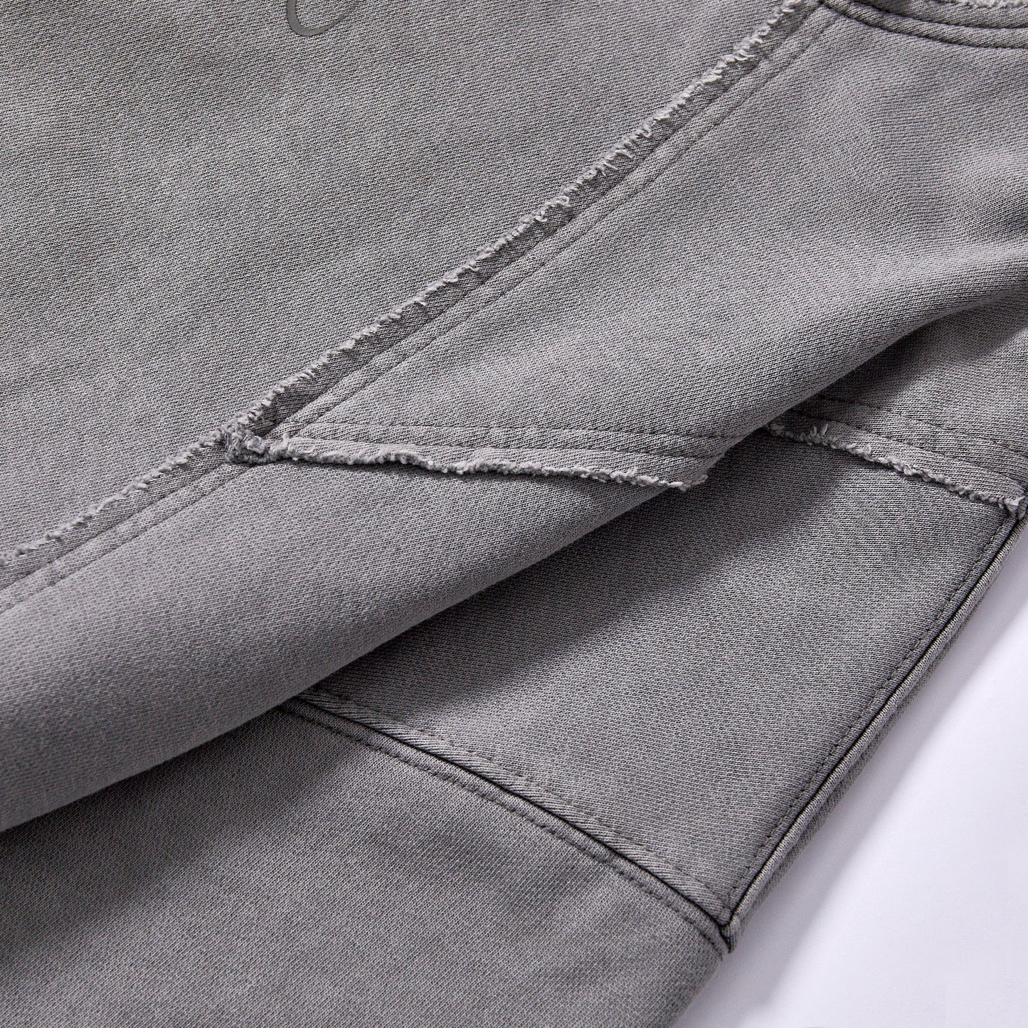 Custom Wholesale Deconstructed Sweatshirt vintage washed grey heavy cotton street sweat top  Support custom chest logo embroidery, small MOQ fast factory sampling