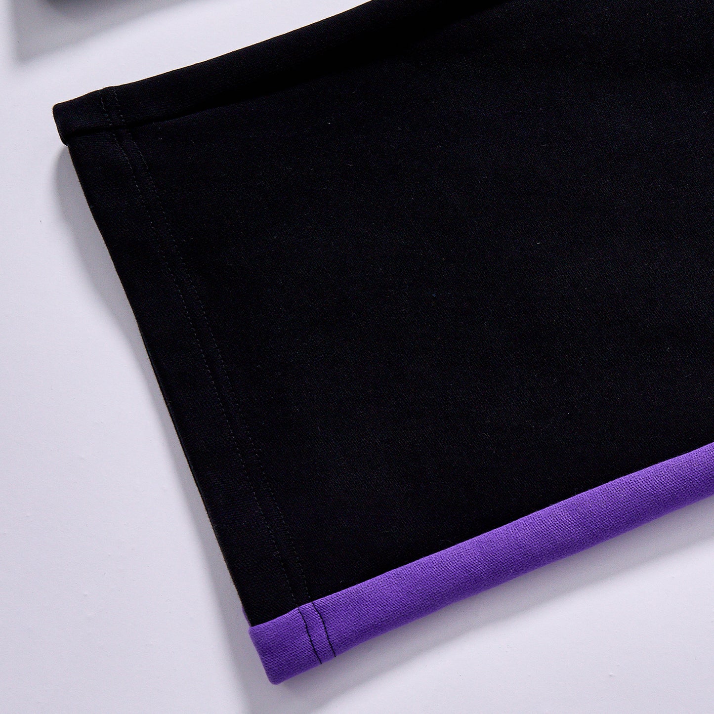custom logo black purple color block hooded tracksuit  two piece hooded tracksuit full zip hoodie wide leg sweatpants kangaroo pocket elastic waist wide leg pants daily casual streetwear jogging leisure travel