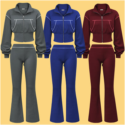 Manufacturer /Custom / OEM/ODM Women Long Sleeve Waffle Set