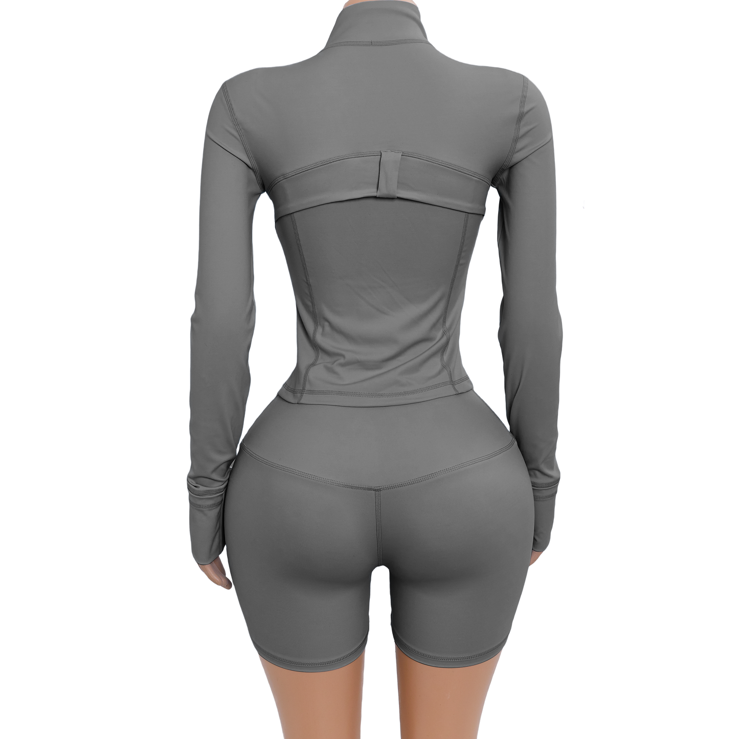 Custom Logo Two Piece Women Nylon Jacket Shorts Set pink Sport Outfit Fitness Gym Workout Wear Zipper Tracksuit Sets for Women