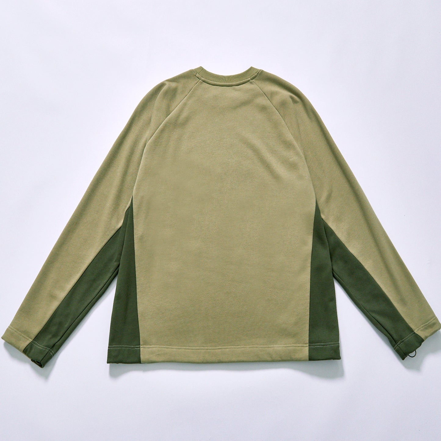 bulk wholesale custom logo long sleeve tee drop shoulder raglan cut loose color block street long sleeve top outdoor hiking camping outfit