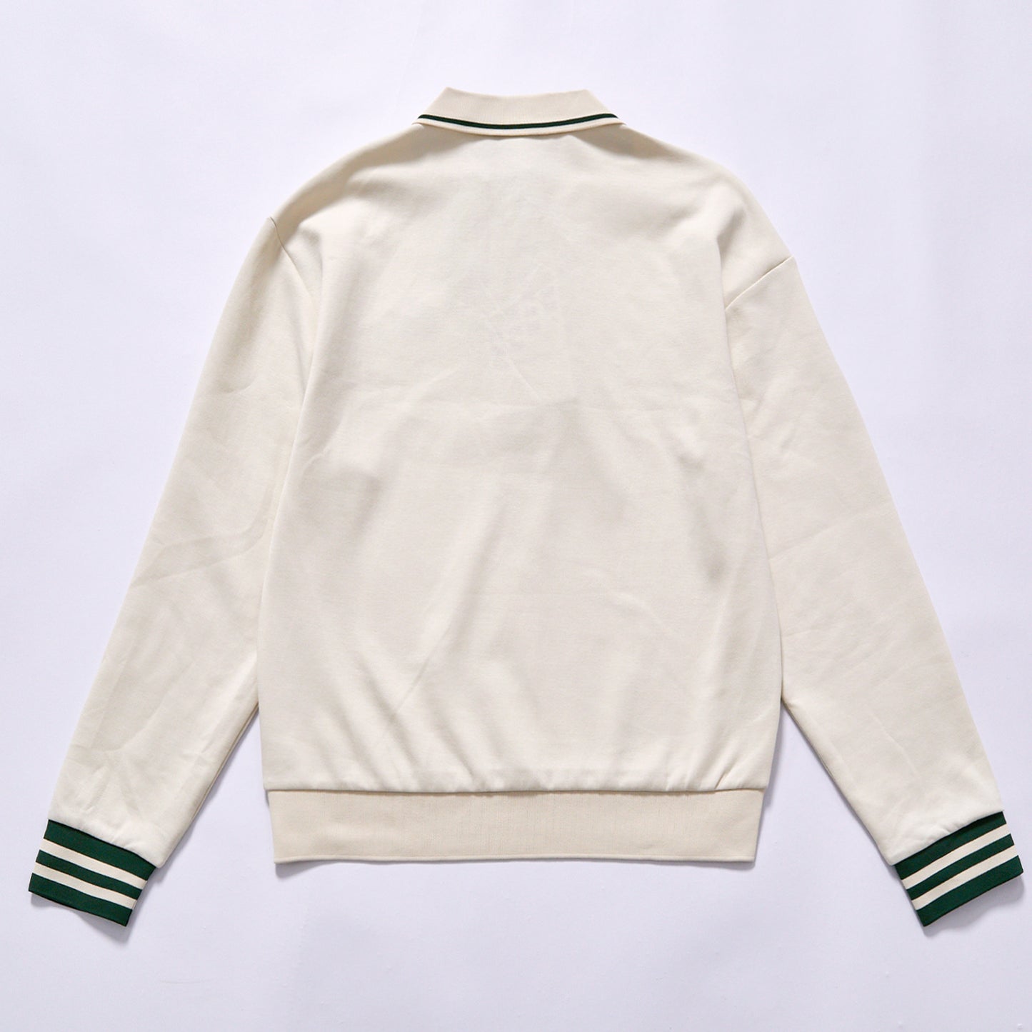 Customized college striped polo sweatshirt long sleeve polo sweatshirt mini chest embroidery polo sweatshirt  golf casual wear