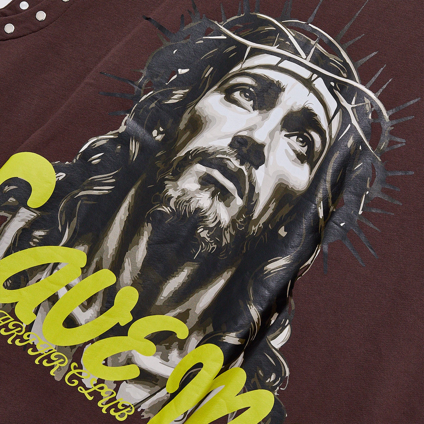 Gothic Jesus Graphic Studded Sleeveless Vest Men Loose Fit Punk Streetwear Save Me Print Cut Off Tank Top