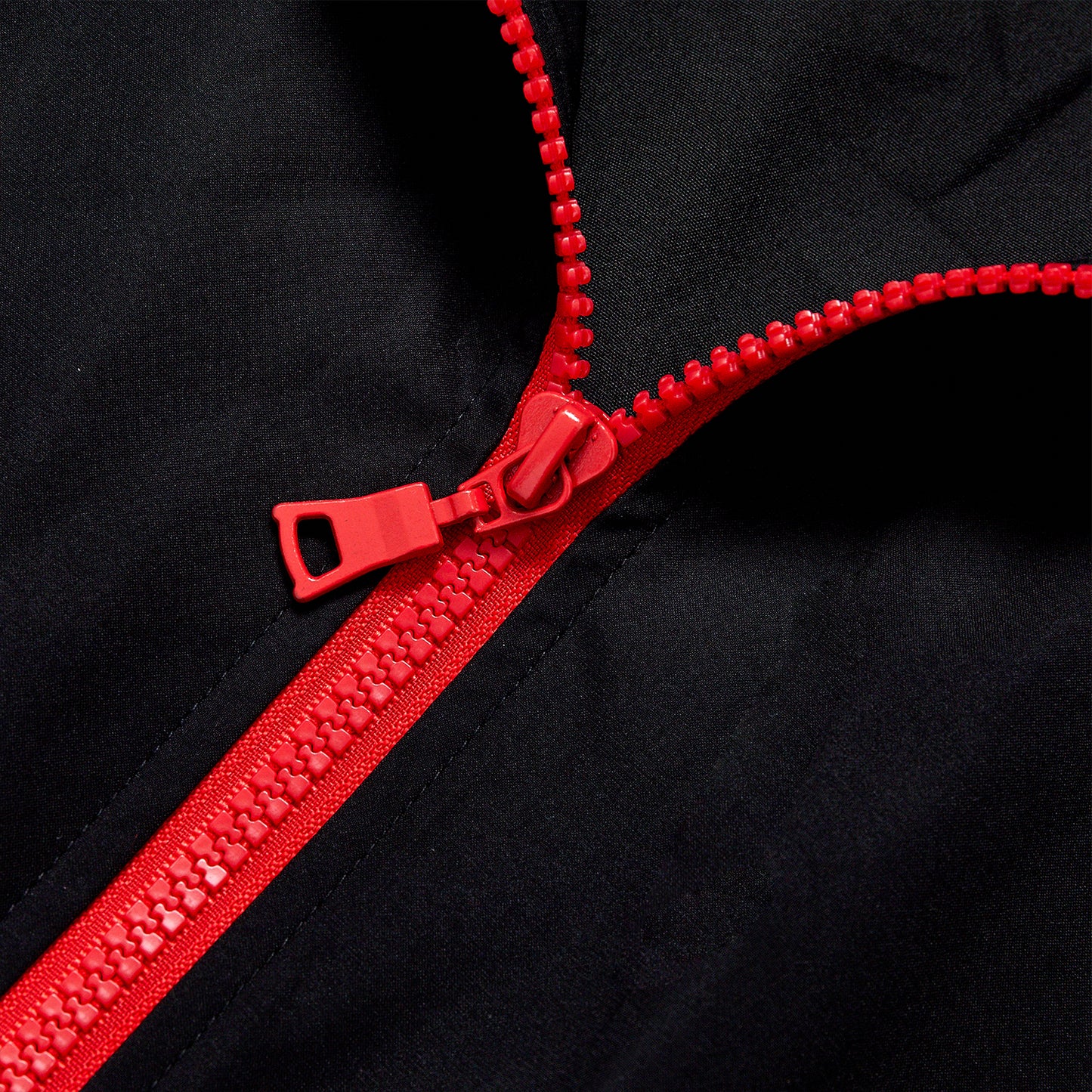 Retro Contrast Piping Windbreaker Unisex Black Red Colorblock Stand Collar Zip Track Jacket Streetwear Athletic Jacket