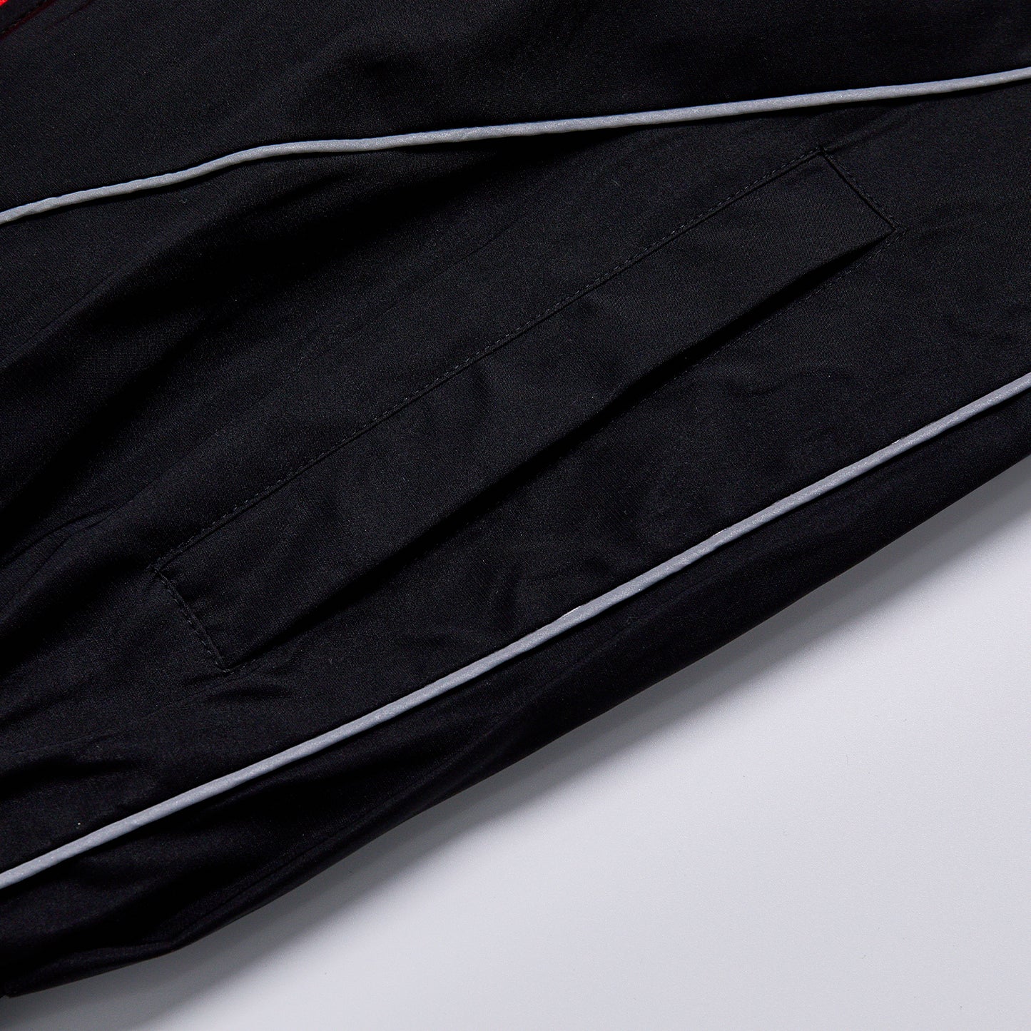 Retro Contrast Piping Windbreaker Unisex Black Red Colorblock Stand Collar Zip Track Jacket Streetwear Athletic Jacket