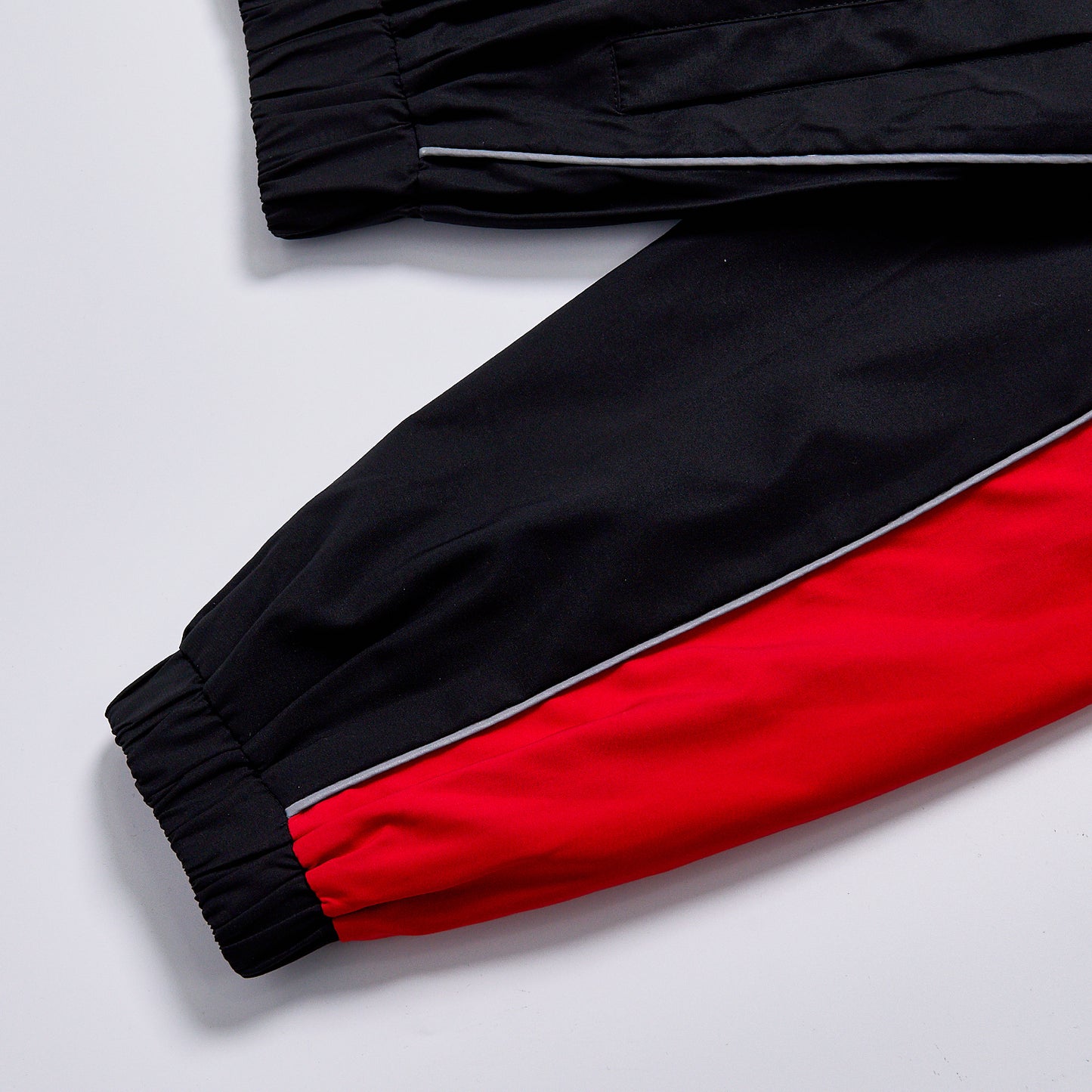 Retro Contrast Piping Windbreaker Unisex Black Red Colorblock Stand Collar Zip Track Jacket Streetwear Athletic Jacket