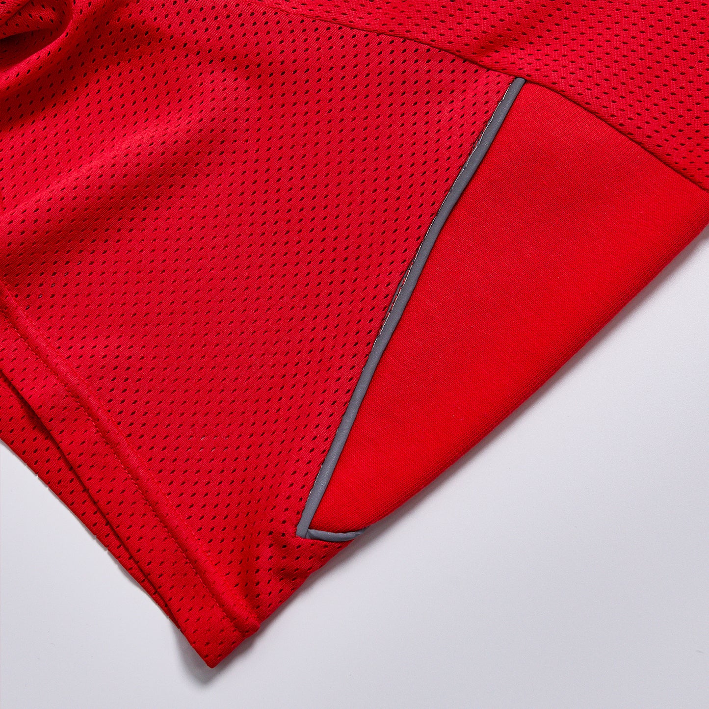 Reflective Piping Mesh Spliced Boxy Cropped T-Shirt Unisex Breathable Quick Dry Athletic Streetwear Short Sleeve Running Gym Top