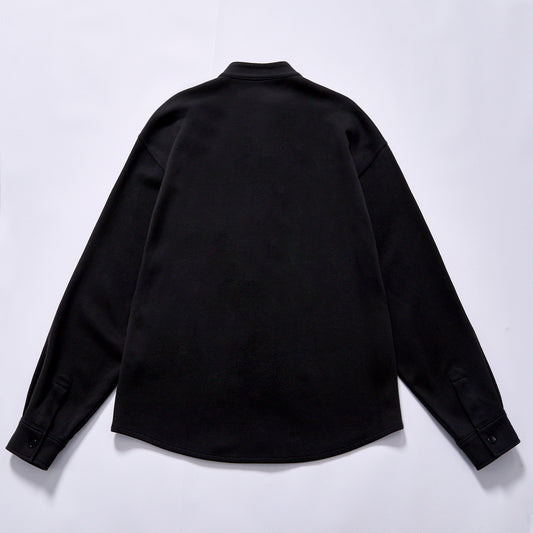 custom factory bulk chinese style stand collar fleece top relaxed regular fit chinese style shirt cultural streetwear