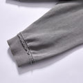 Custom Wholesale Deconstructed Sweatshirt vintage washed grey heavy cotton street sweat top  Support custom chest logo embroidery, small MOQ fast factory sampling