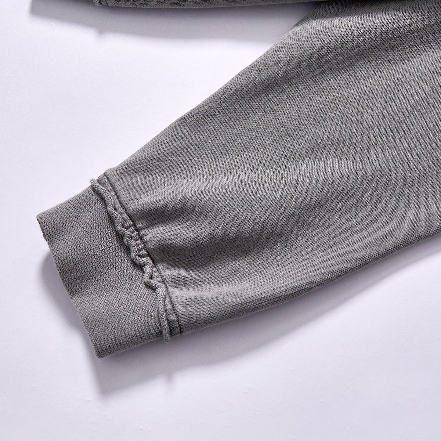 Custom Wholesale Deconstructed Sweatshirt vintage washed grey heavy cotton street sweat top  Support custom chest logo embroidery, small MOQ fast factory sampling