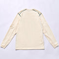 High quality soft heavy combed cotton plain spliced long sleeve crew neck tee drop shoulder relaxed straight fit crew neck base shirt wholesale blank custom logo apparel