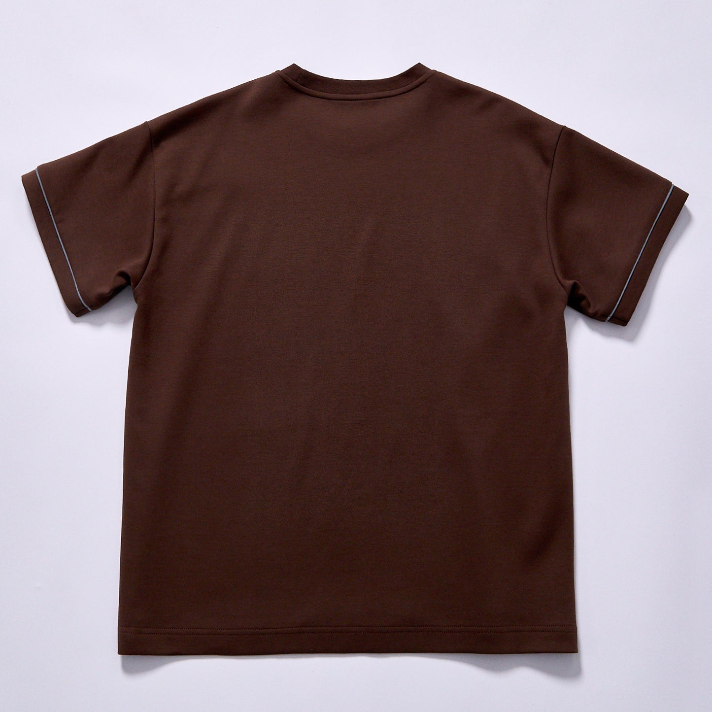 Customized High Quality T-Shirt contrast piping cuff t-shirt mini logo embroidery crew neck t-shirt loose oversized relaxed fit daily streetwear