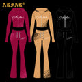 Custom Cheetah Print Yoga Set Raglan Sleeve Fold Waist Flare Pants 3 Piece Set Workout Fitness Clothing Supplier