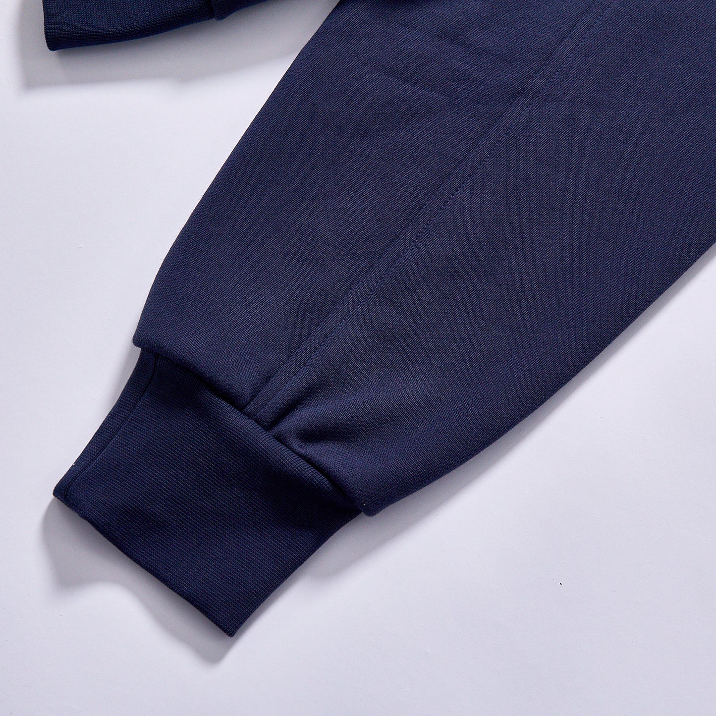 zip up hoodie men navy casual outerwear unisex blank sweat jacket french terry open front hoodie elastic rib cuffs rib bottom hem small woven label box loose fit