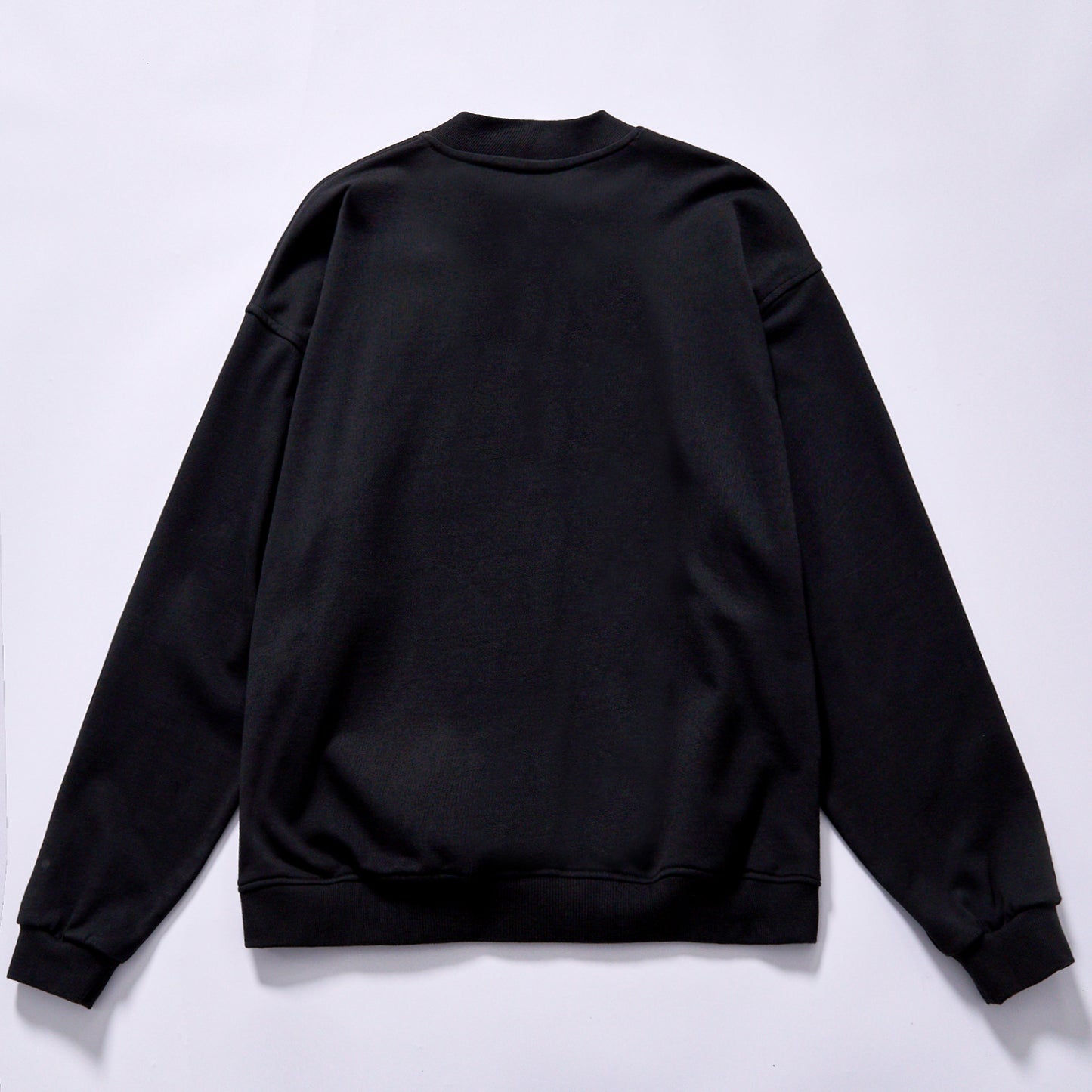 custom chinese style embroidered fleece pullover drop shoulder relaxed fit crew sweatshirt daily commute