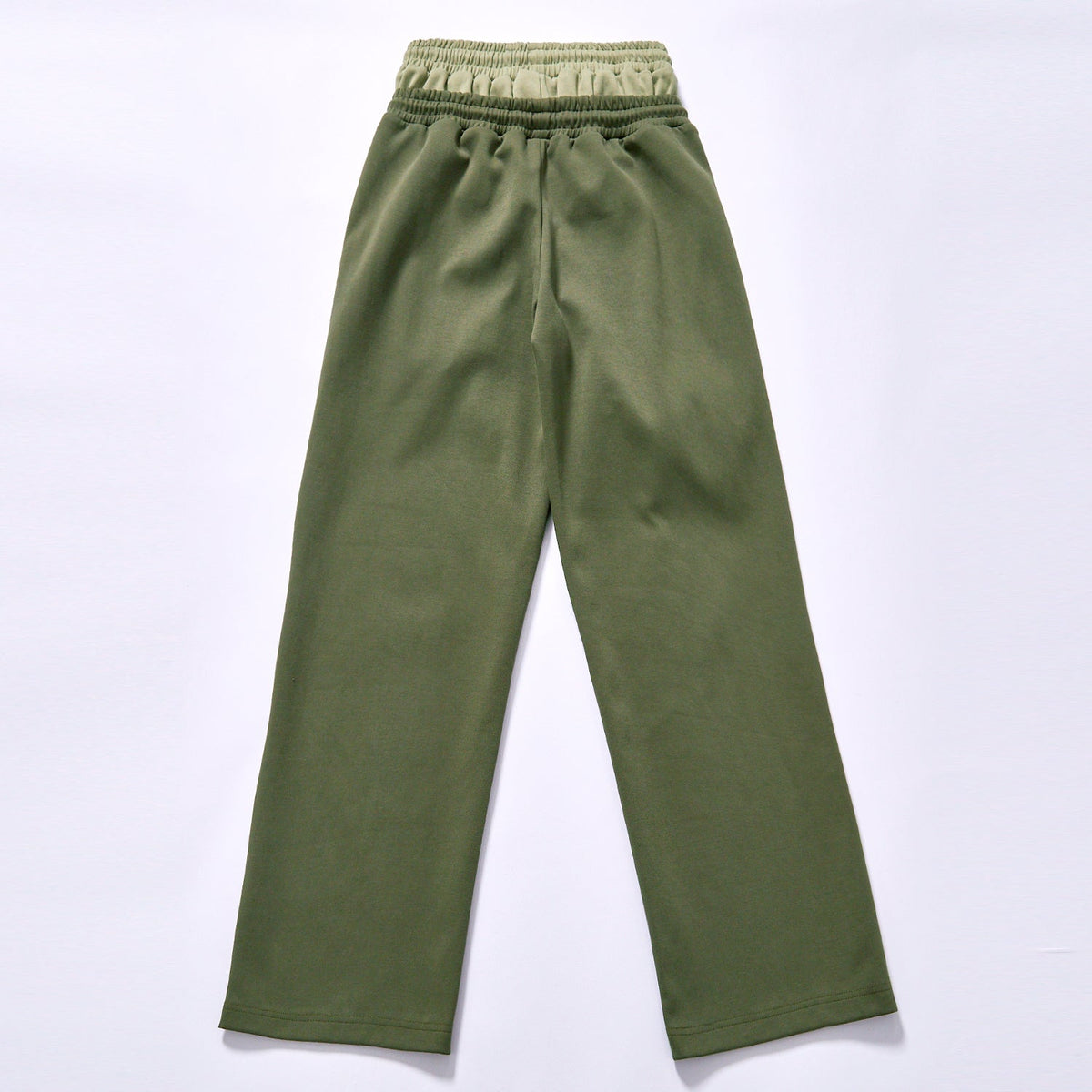 Custom factory direct fake two piece spliced waist straight track trousers side slip pockets unisex loose wide leg fleece sweat pants  daily commute