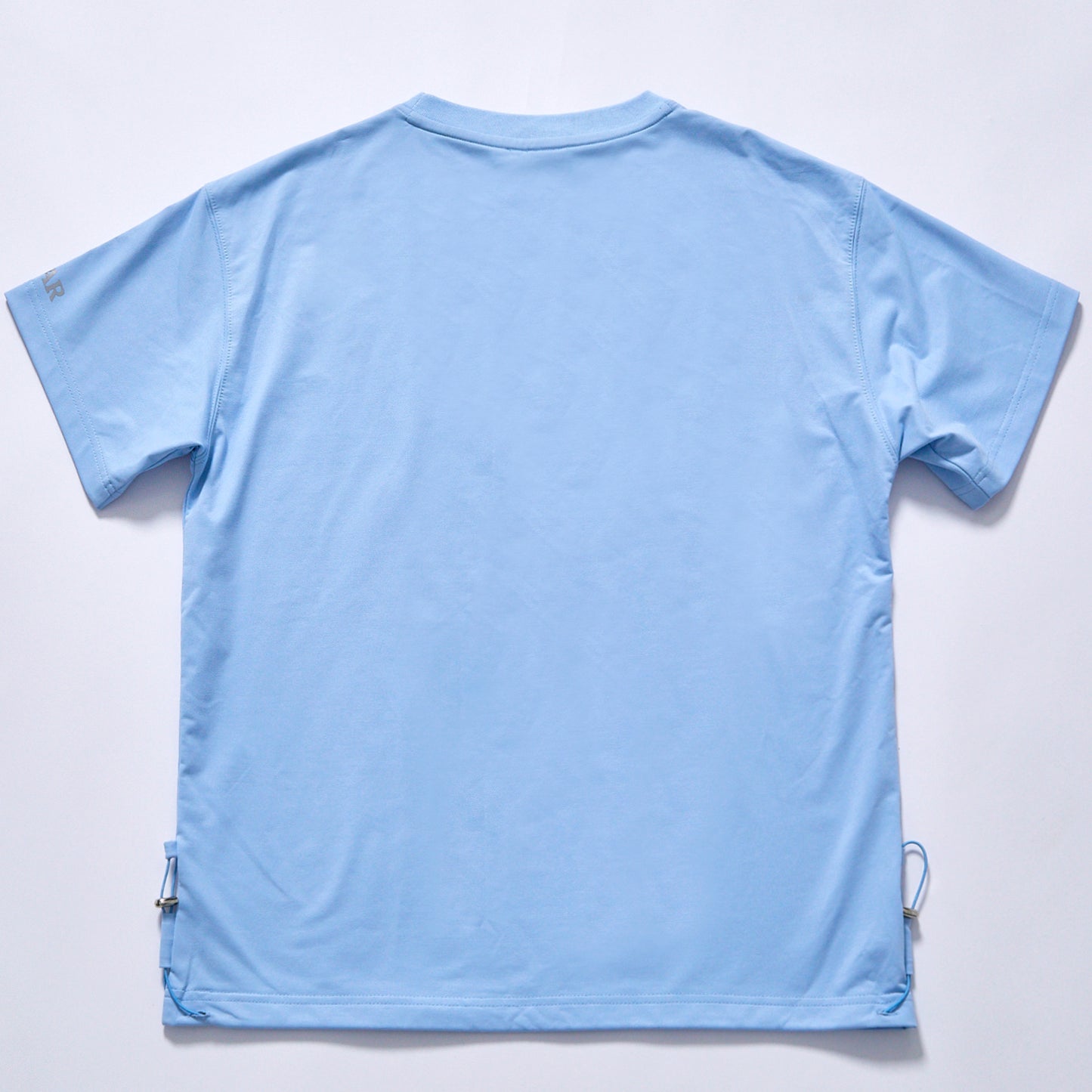 custom light blue men plain cotton t adjustable hem drawstring relaxed casual crew neck t shirt outfits jogging street leisure home