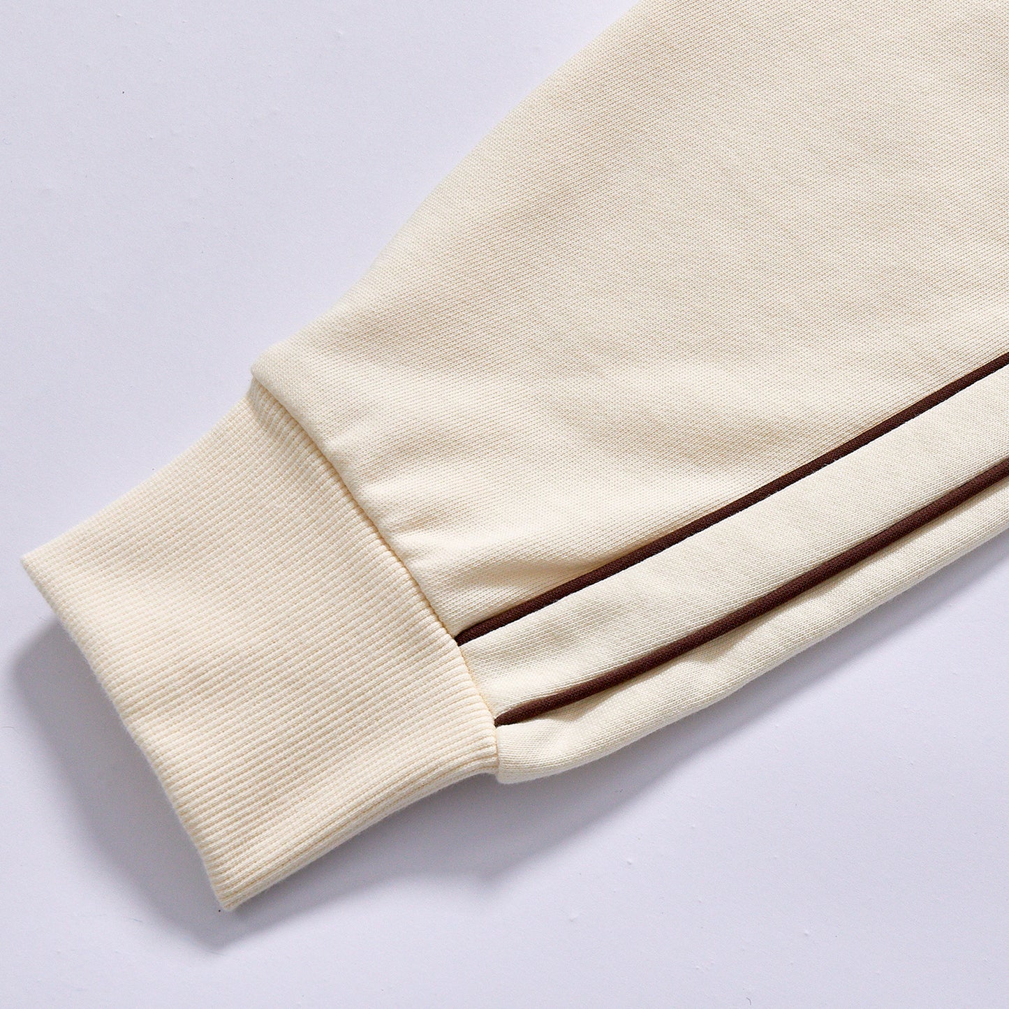 retro stripe men hoodie cream color pullover sweatshirt relaxed fit fleece pullover ribbed cuffs hem loose casual hoodie casual long sleeve top