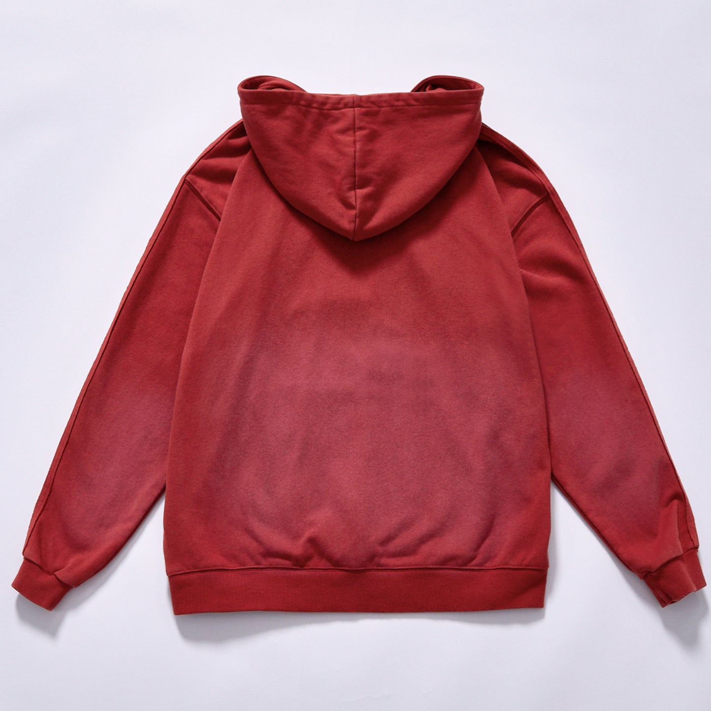 hot selling custom logo ombre dyed faded hooded sweatshirt drop shoulder relaxed fit washed gradient fleece hoodie city walk casual wear