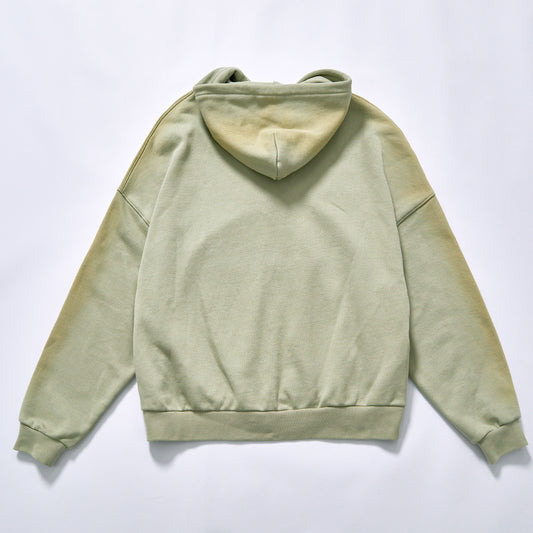 Customized full zip graphic hoodie kangaroo pocket oversized drop shoulder zip up hoodie faded wash sweatshirt daily commute outer