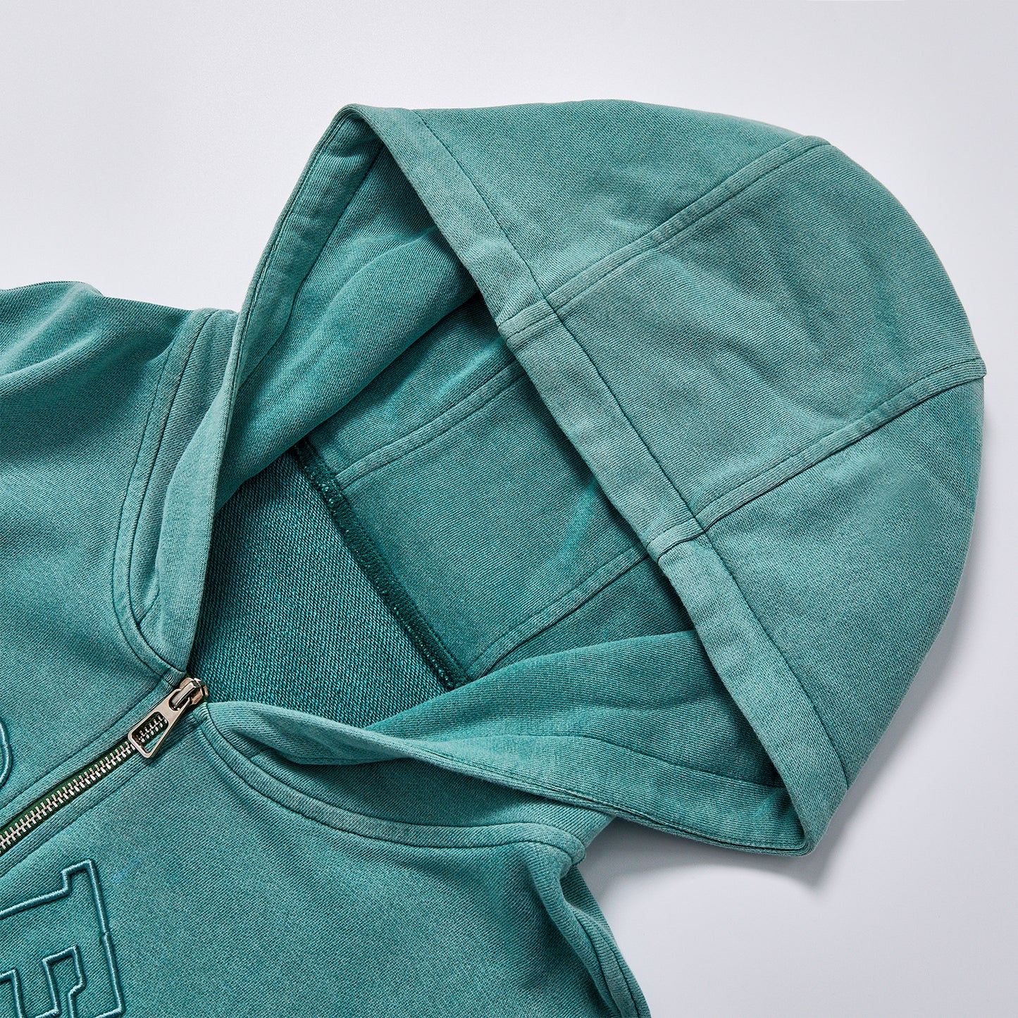 Vintage Washed Green Embroidery Letter Hoodie Unisex Autumn Oversized Full Zip Up Hooded Jacket Streetwear Casual Loose Pocket Sweatshirt Outerwear