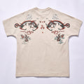 customized High Quality T shirt breathable anti-transparent thick cotton retro street layering tee full back double dragon phoenix cloud flame graphic print  t-shirt  cultural trend outfit  wholesale custom graphic blank apparel