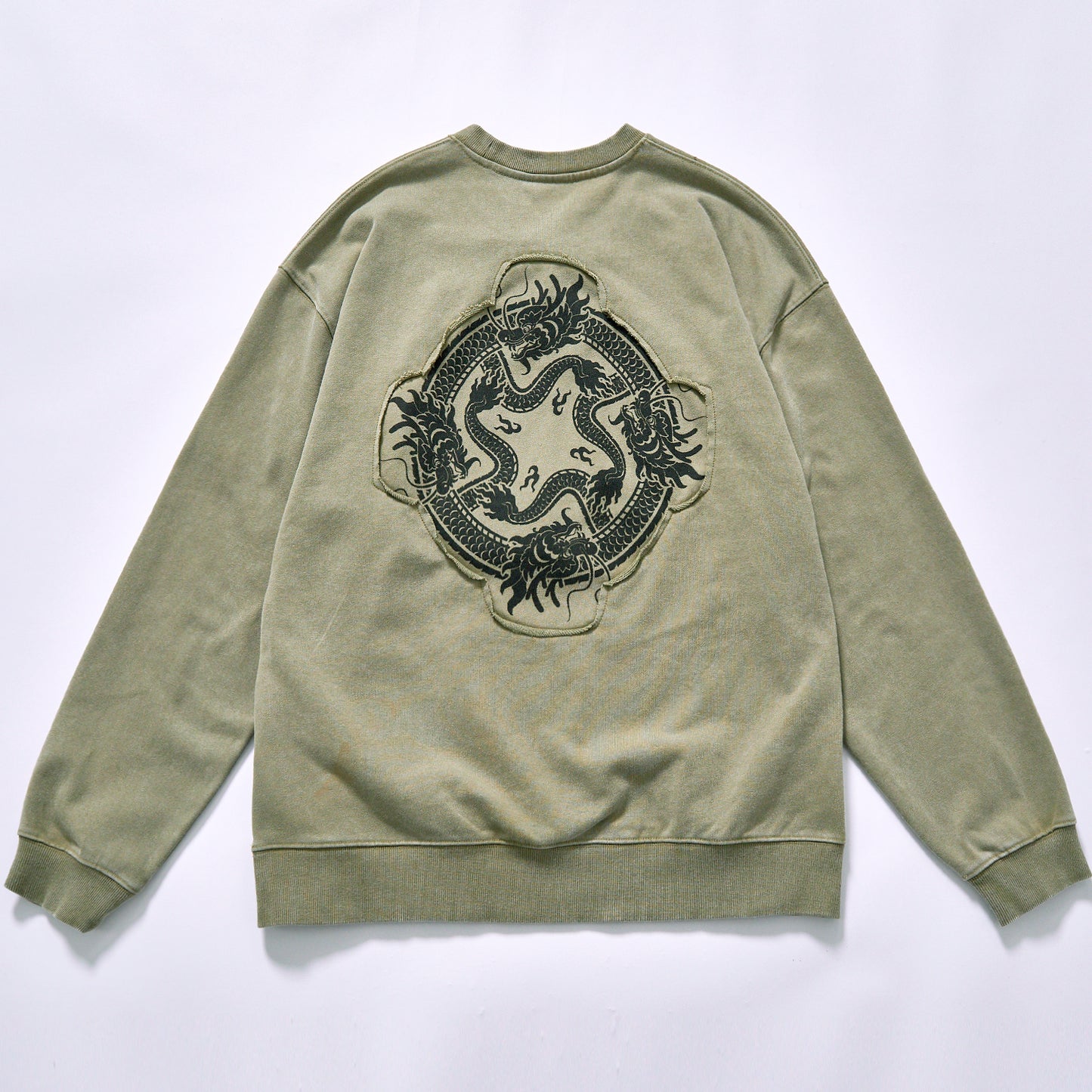 custom chest embossed log  unisex plain crew neck embossed logo sweatshirt drop shoulder loose oversized fit  crew neck pullover blank custom logo wholesale apparel