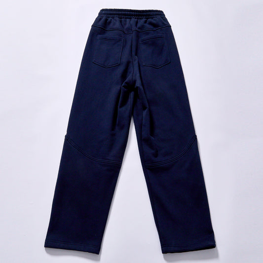 custom logo bestseller casual sweatpants men navy straight leg jogger trousers lastic waist fleece sweat pants french terry straight leg navy blue solid color navy cotton straight sweatpants daily commuting campus outfits
