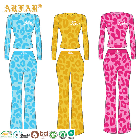 2026 Spring Summer 2 Pcs Set Loungewear Supplier Custom Cotton Long Sleeves Shirt High Waist Pants Women Clothing