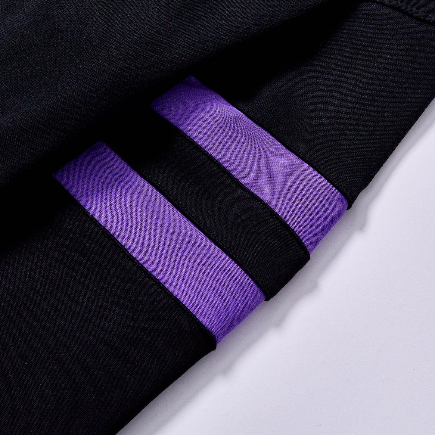 men black purple stripe tracksuit full zip stand collar jogger set men two piece tracksuit stand collar  straight leg sweatpants soft fleece fabric relaxed fit daily casual gym training jogging