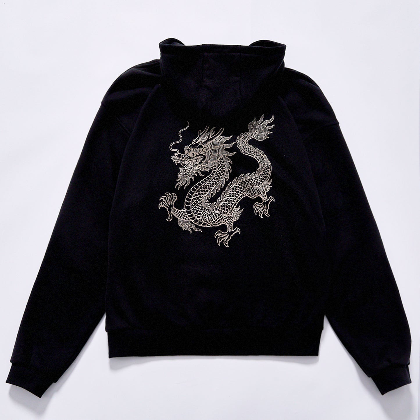Custom logo Hot selling oriental frog‑knot hooded sweatshirt drop shoulder relaxed fit hooded sweatshirt casual fleece top  cultural streetwear
