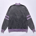 hot selling rib color block collar cuff hem zip up coat elastic rib cuffs & bottom hem unisex loose faded athletic fleece jacket daily commute casual outer layer