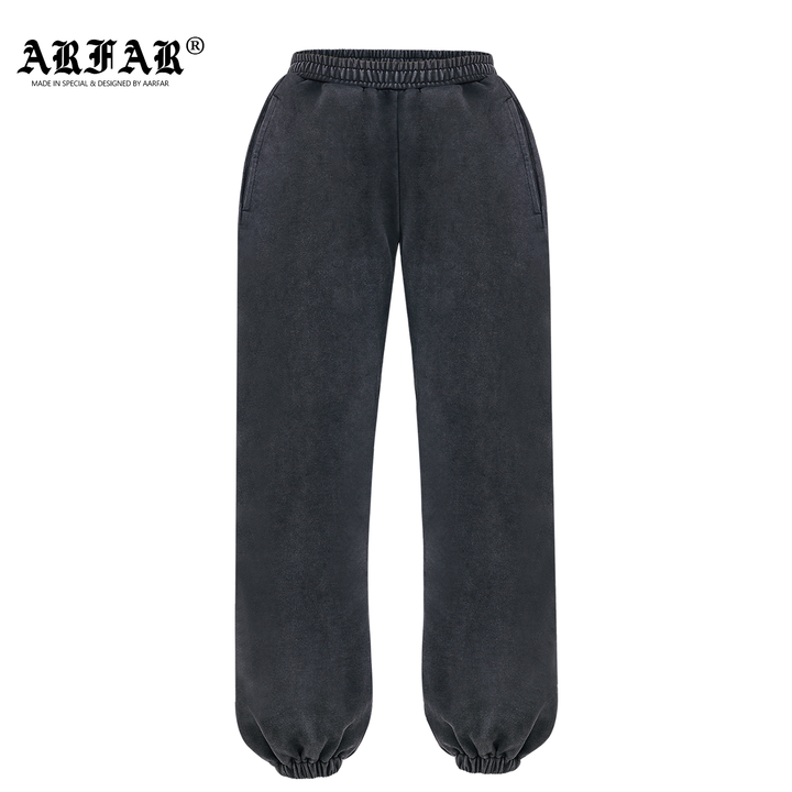 Black Acid-Wash Joggers
