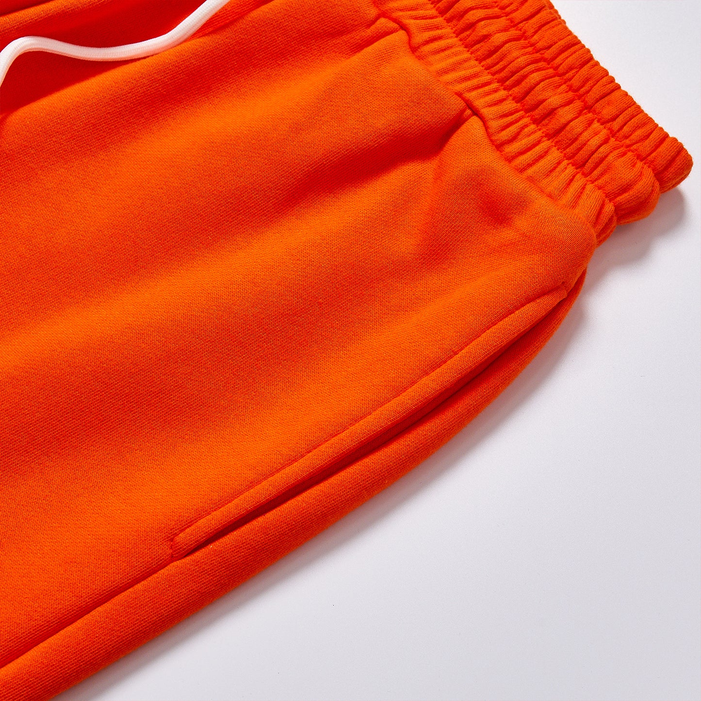 Custom Embroidered Letter Contrast Orange Wide Leg Sweatpants Unisex Loose Drawstring Waist Casual Streetwear Hip Hop Track Pants