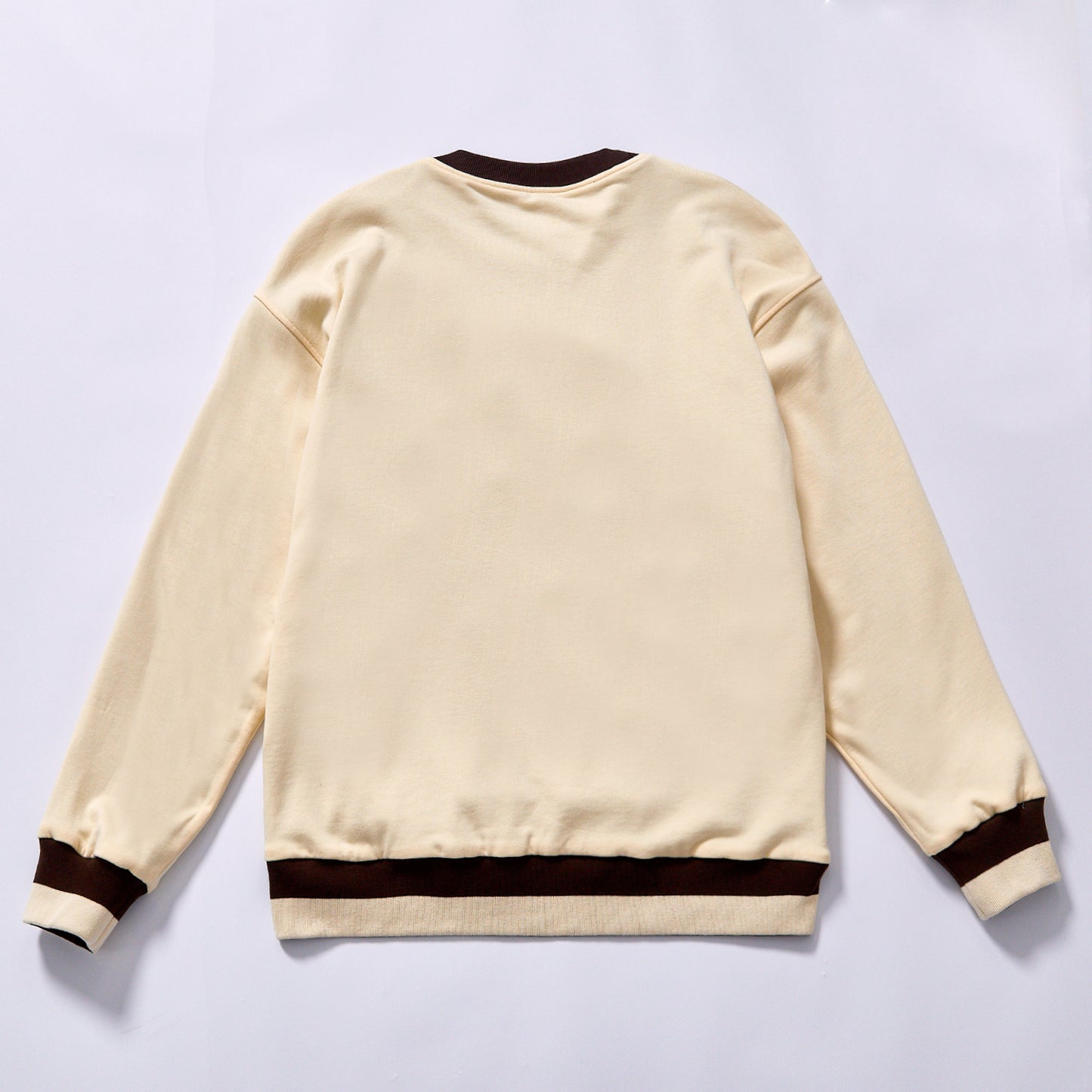 factory direct contrast patch pocket fleece sweatshirt drop shoulder relaxed fit spring autumn layering top city walk casual wear