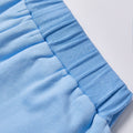 Light Blue Gothic Letter Applique Wide Leg Sweatpants Unisex Daily Elastic Waist Loose Straight Track Pants Streetwear Casual Soft Fleece Jogger Trousers