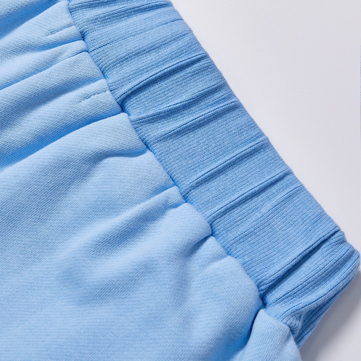 Light Blue Gothic Letter Applique Wide Leg Sweatpants Unisex Daily Elastic Waist Loose Straight Track Pants Streetwear Casual Soft Fleece Jogger Trousers