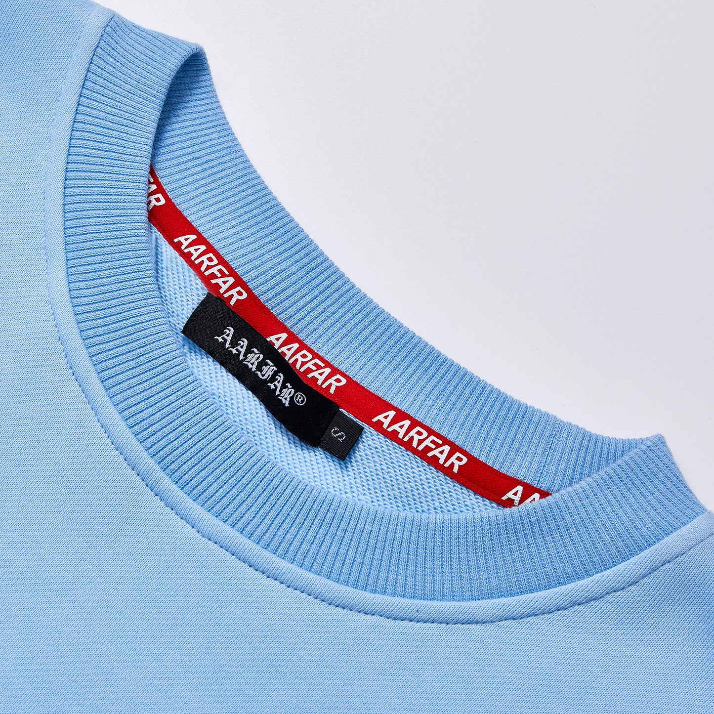 Gothic Letter Embroidery Baby Blue Crewneck Sweatshirt Unisex Loose Fit Long Sleeve Pullover Streetwear Casual Daily Oversized Sweat Top