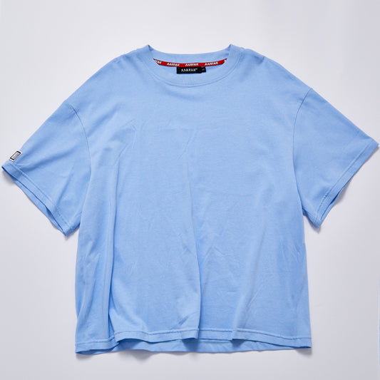 Solid Light Blue Plain Crew Neck Loose Oversized Short Sleeve Tee Unisex Daily Basic Cotton T-Shirt Casual Minimalist Streetwear Blank Tee Top