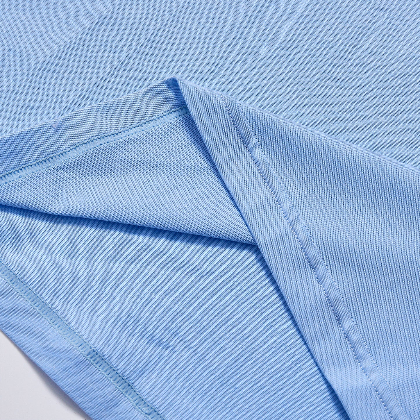 Solid Light Blue Plain Crew Neck Loose Oversized Short Sleeve Tee Unisex Daily Basic Cotton T-Shirt Casual Minimalist Streetwear Blank Tee Top