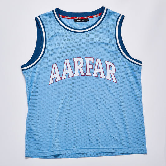 AARFAR Letter Print Mesh Basketball Jersey Unisex Summer Contrast Trim Sleeveless Tank Top Streetwear Casual Sports Training Vest