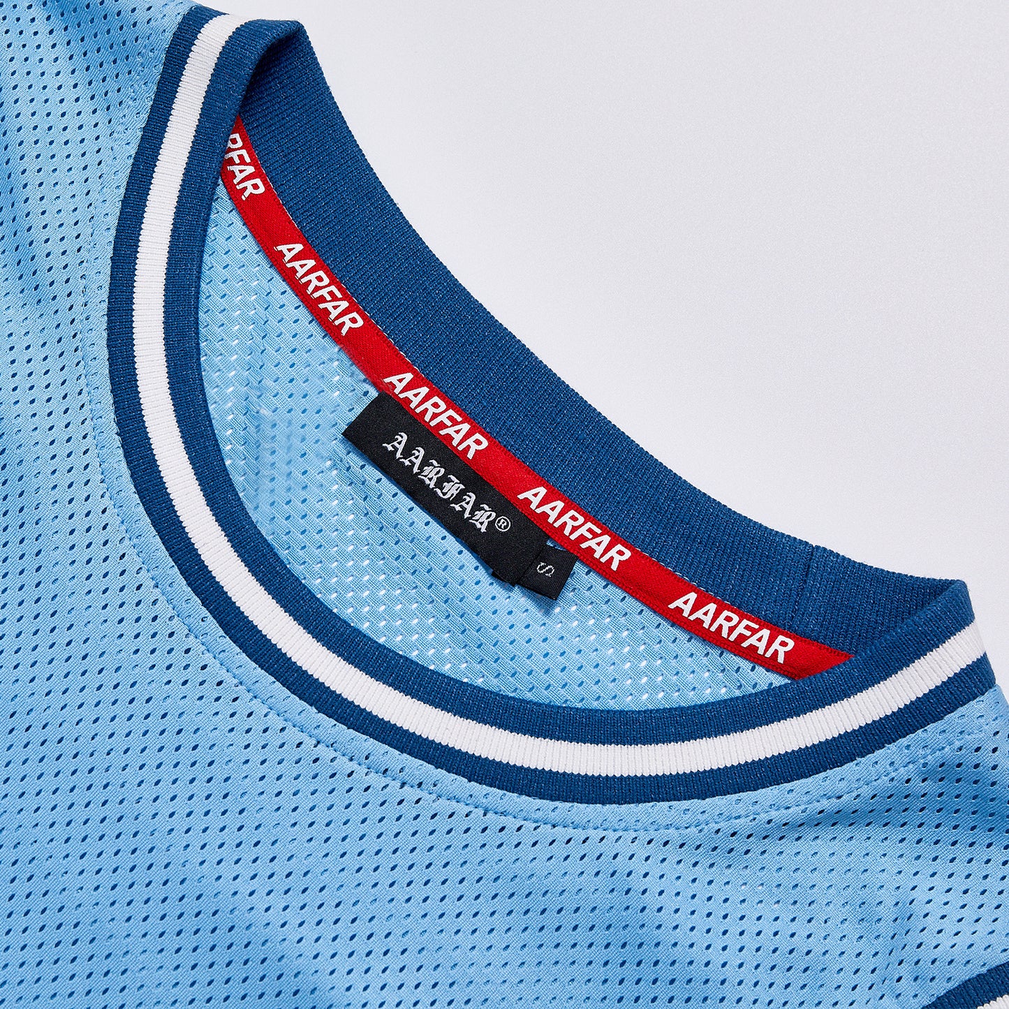 AARFAR Letter Print Mesh Basketball Jersey Unisex Summer Contrast Trim Sleeveless Tank Top Streetwear Casual Sports Training Vest