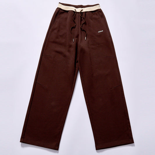 Customized High Quality cream contrast waistband wide leg sweatpants oversized full length street track bottoms heavy cotton french terry Wide Leg Sweatpants spring autumn streetwear