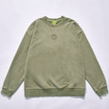 custom chest embossed log  unisex plain crew neck embossed logo sweatshirt drop shoulder loose oversized fit  crew neck pullover blank custom logo wholesale apparel