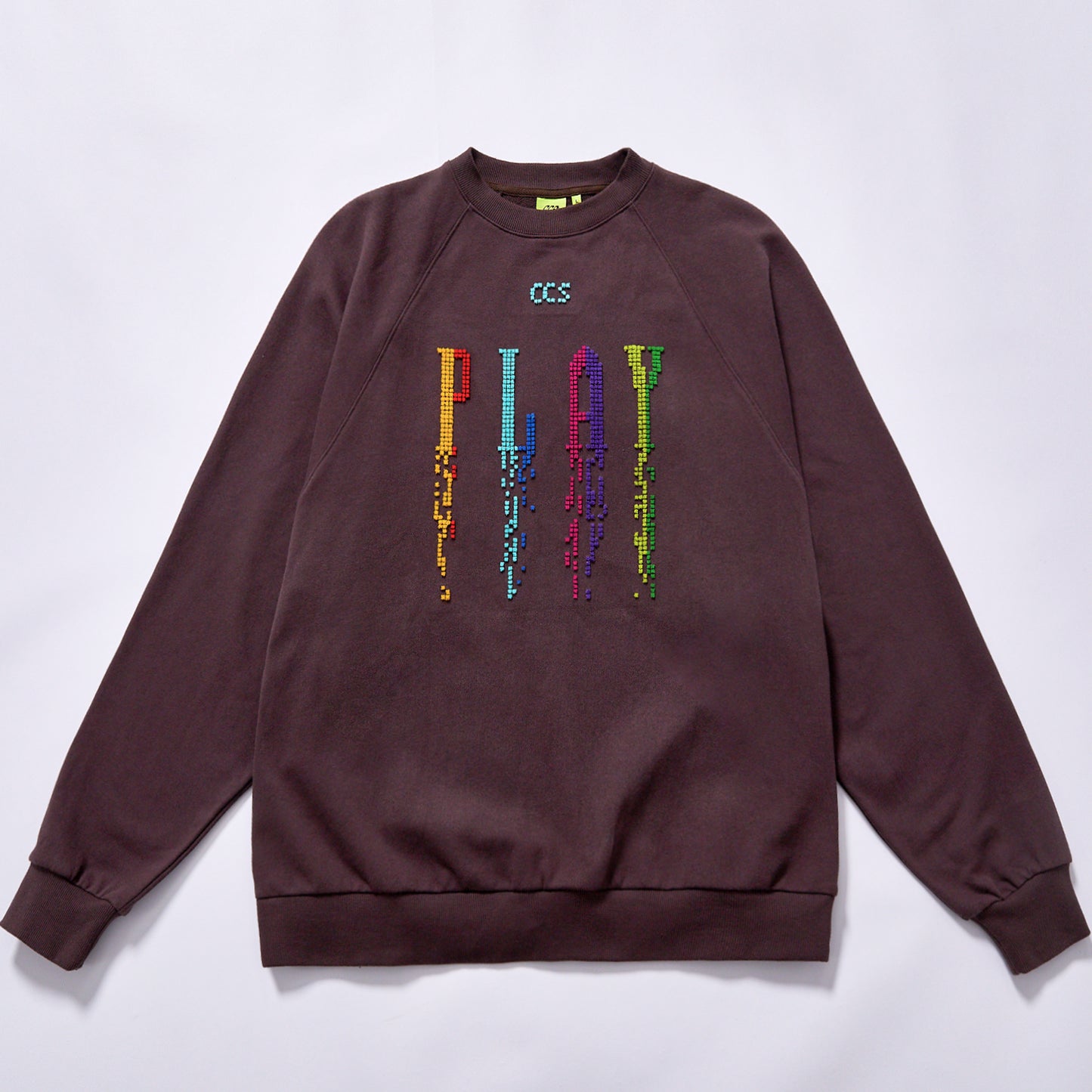 Custom Logo colorful gradient dripping letter print sweatshirt streetwear letter print layering sweatshirt drop shoulder loose oversized fit crew neck pullover daily casual commute